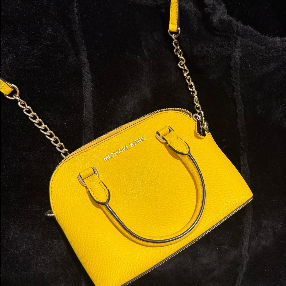 *SOLD* do not purchase- Michael Kors Yellow Crossbody Bag with Gold Chain